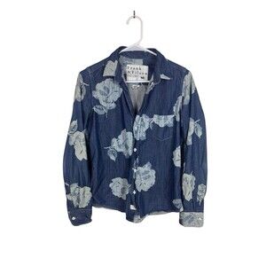 Frank & Eileen 80’s Floral Barry Button Up Shirt Blue Size Small